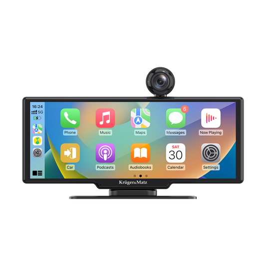 10" Multimedia Head Unit with Android Auto and Apple CarPlay, featuring a DVR and a Kruger&Matz rearview camera; - Carlat