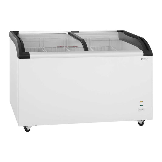 Royal Catering Commercial chest freezer with lock and glass top up to -25deg C 355L