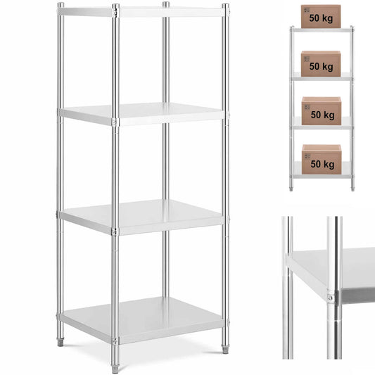 Royal Catering Metal catering warehouse shelf up to 200 kg 70 x 60 x 180 cm