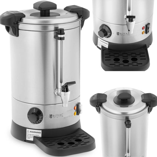 Royal Catering Water heater with double walls and drainer 6.1 L 1500 W silver