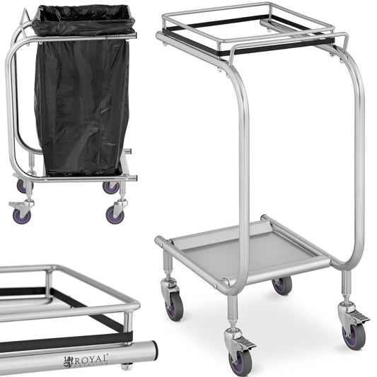 Royal Catering Stainless steel garbage bag stand trolley