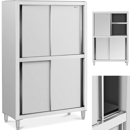 Royal Catering Stainless steel catering storage cabinet with sliding doors 120 kg 120 x 50 x 180 cm