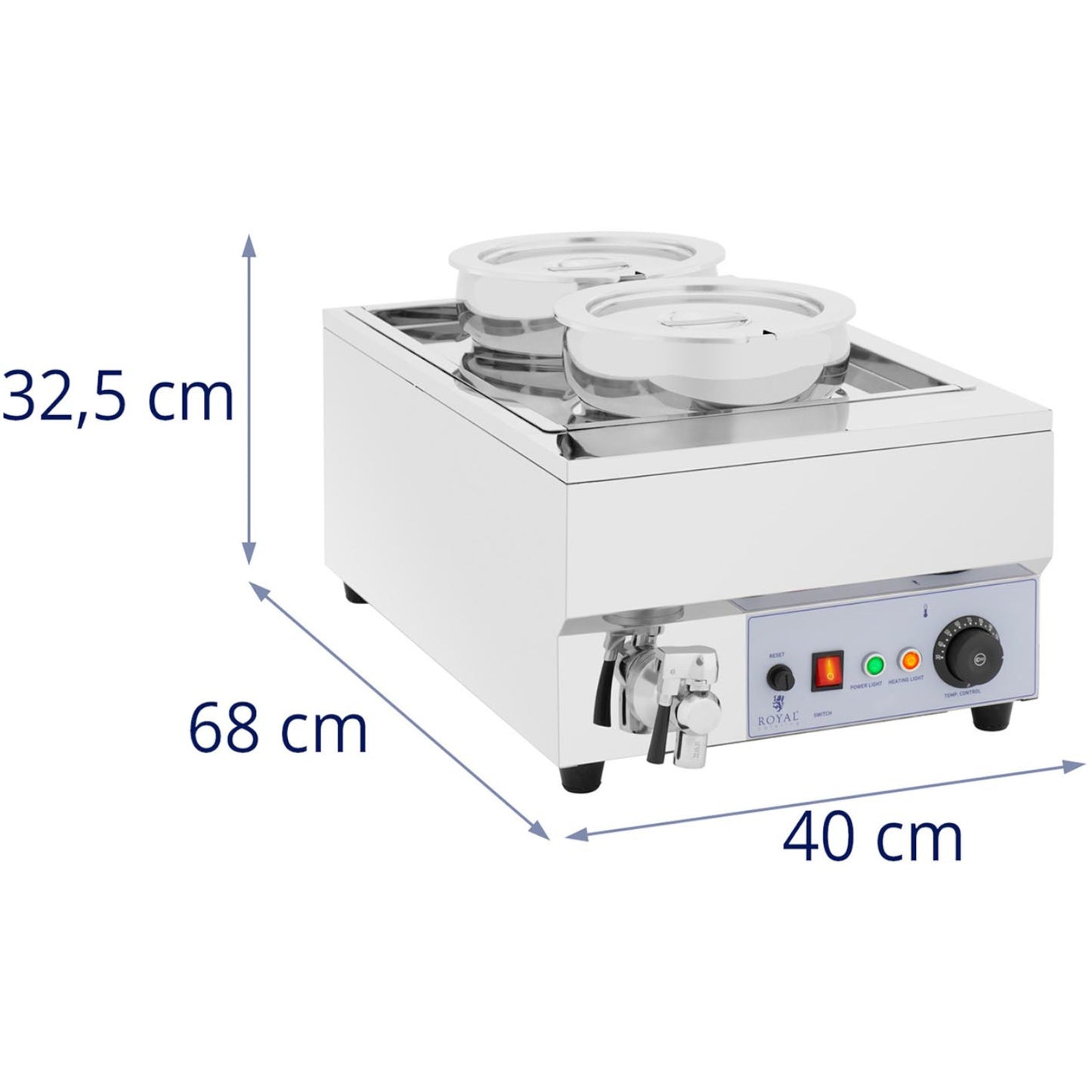 Royal Catering Bemar electric heater station for fondue soup chocolate 1500 W 2 x 7 l – image 7