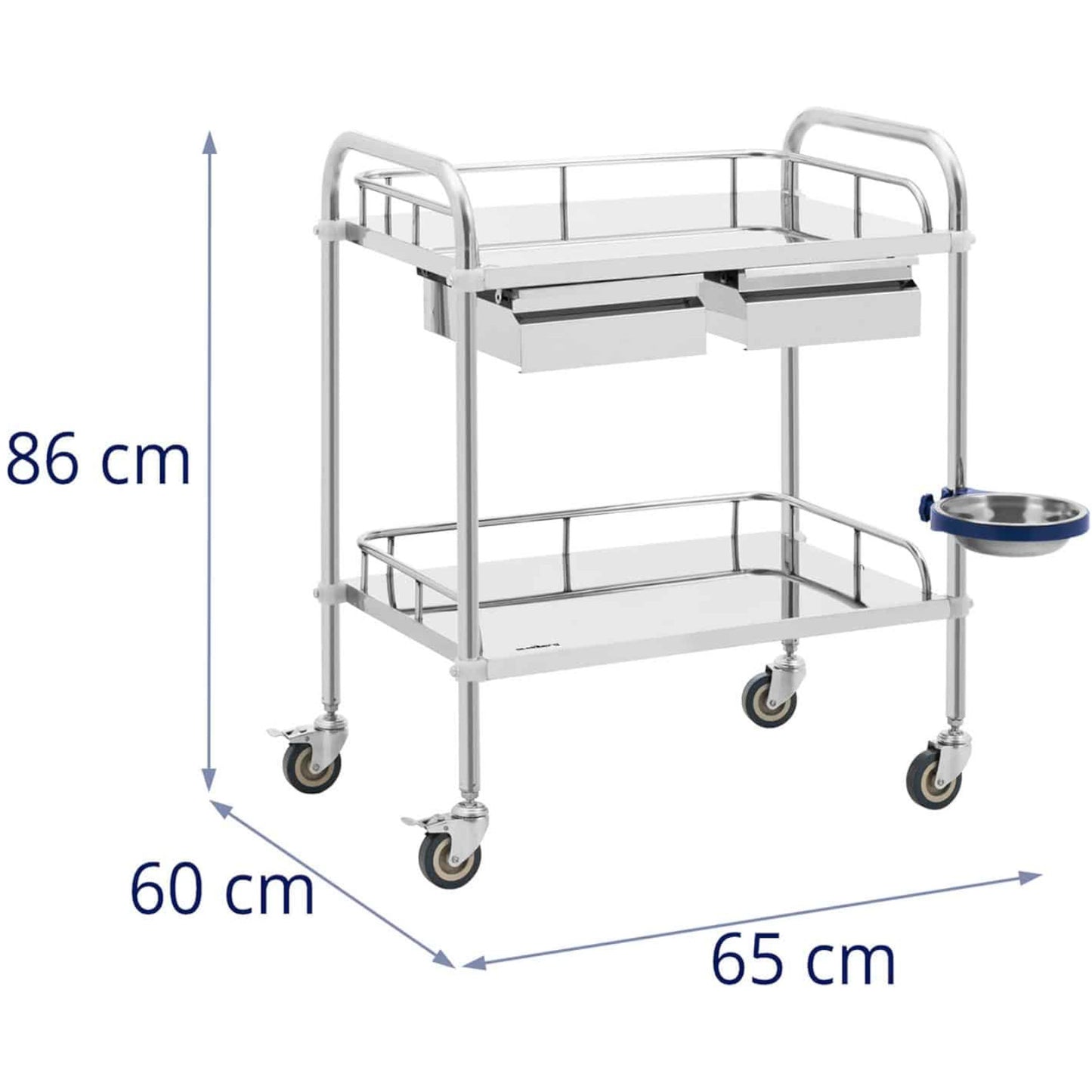 Steinberg Systems Laboratory cosmetic treatment trolley made of steel, 2 drawers, 2 shelves, 85 x 54 x 28 cm – image 14