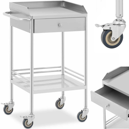 Steinberg Systems STEEL hotel service trolley, 2 shelves, drawer, 62 x 82 x 46 cm
