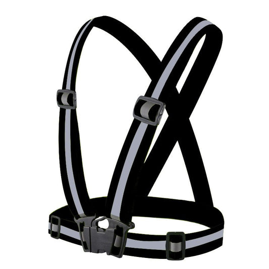 HURTEL Reflective harness for bicycle, running bike, reflective vest, black