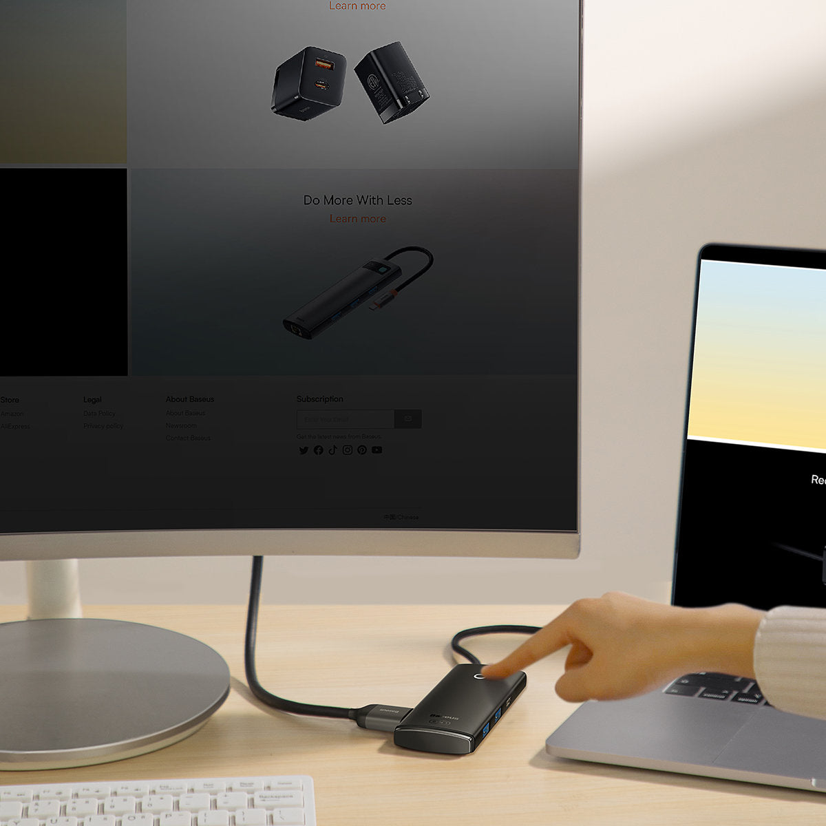 BASEUS Lite Series multifunction HUB USB-C 2 x USB 3.0 USB-C HDMI 1.4 SD-TF black – image 11