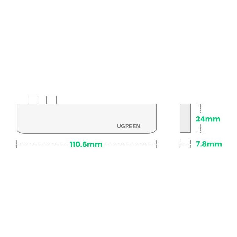 UGREEN Multifunction HUB port to MacBook Pro / Air 2x USB-C on USB-C HDMI 3x USB 3.0 - grey – image 11