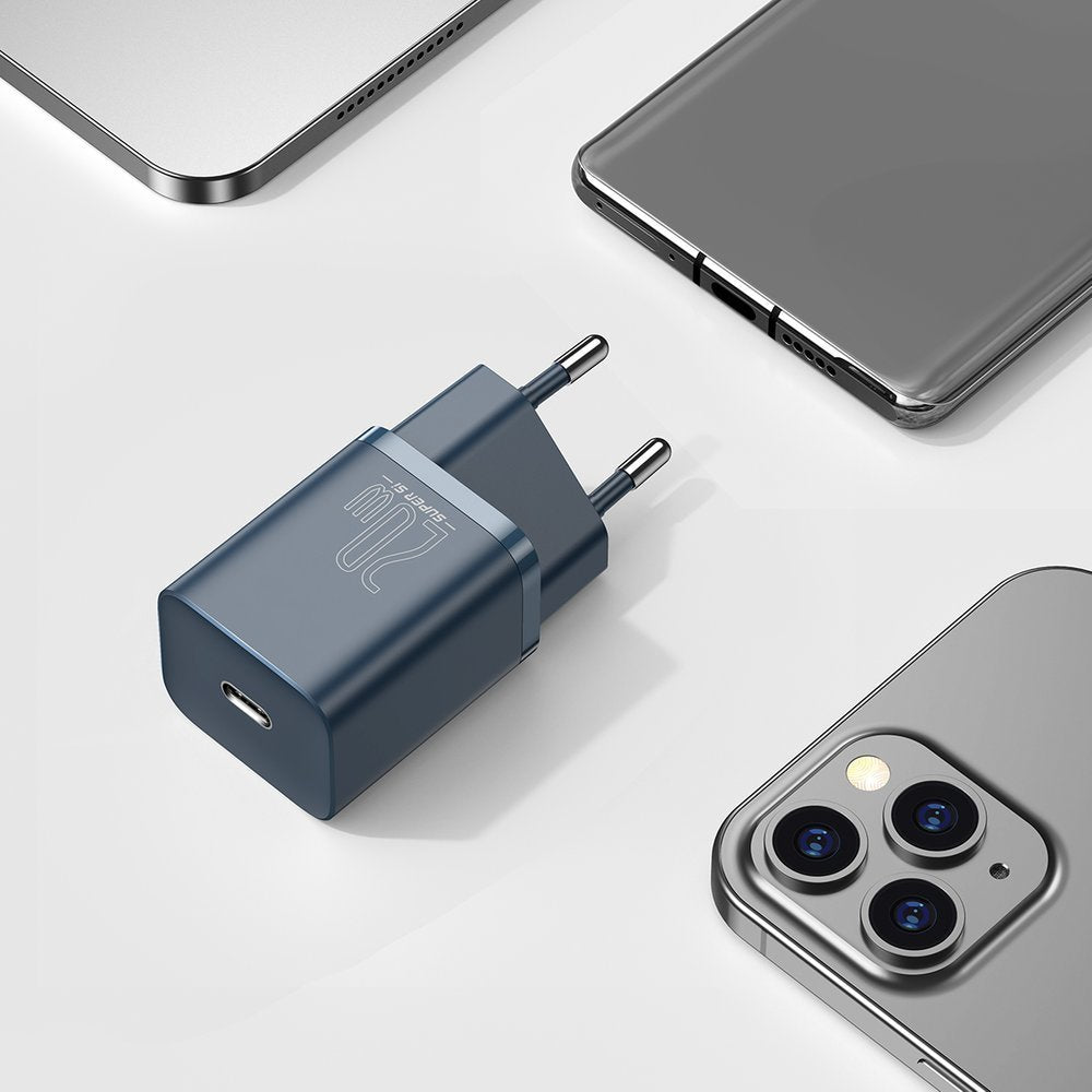 BASEUS Super Si 1C fast USB-C 20W PD charger + cable for iPhone Lightning 1m blue – image 11