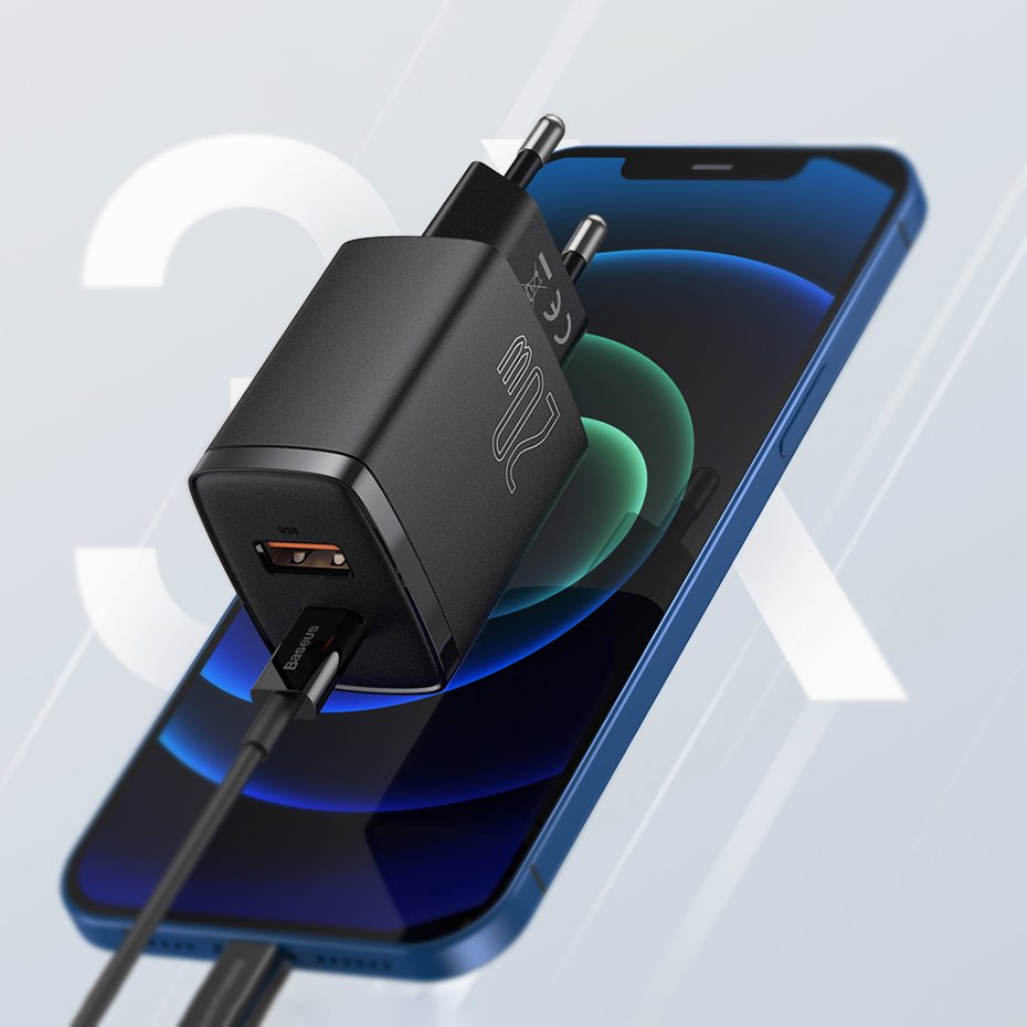 BASEUS Compact USB USB-C 20W 3A PD QC 3.0 white fast charger – image 10