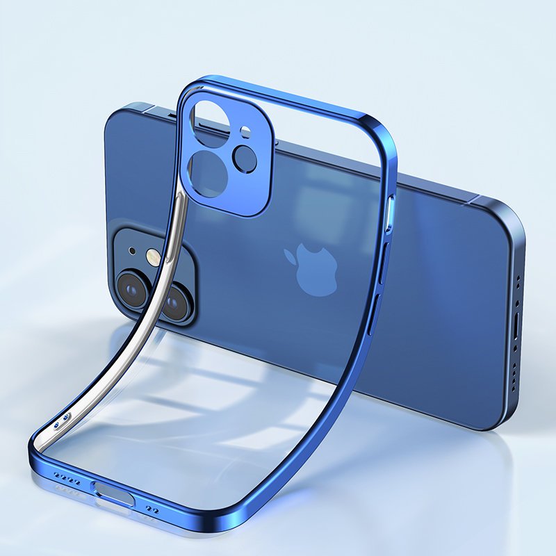 JOYROOM Ultra thin transparent case with metallic frame for iPhone 12 mini black – image 10