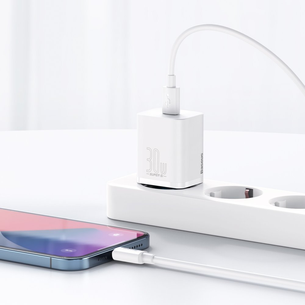 BASEUS Super fast Si 1C USB-C 30W PD QC white network charger – image 11