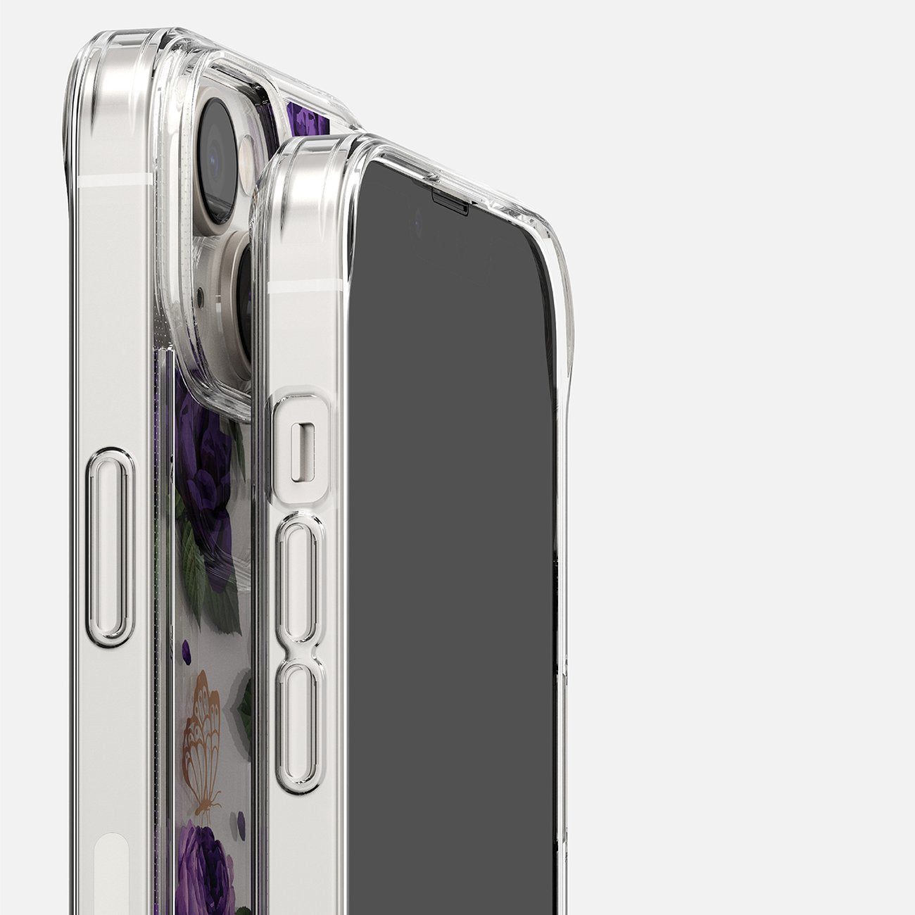 Ringke Armored case cover with gel frame iPhone 14 Plus Fusion Design Purple Rose transparent – image 11