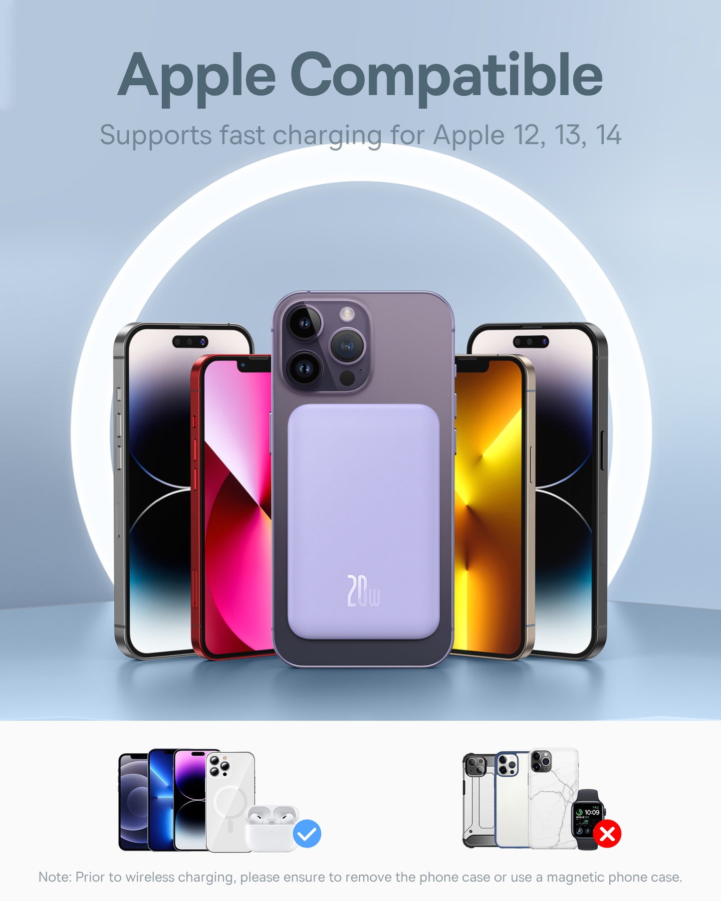 BASEUS Mini power bank 5000mAh 20W + USB-C cable 20V / 3A purple – image 11