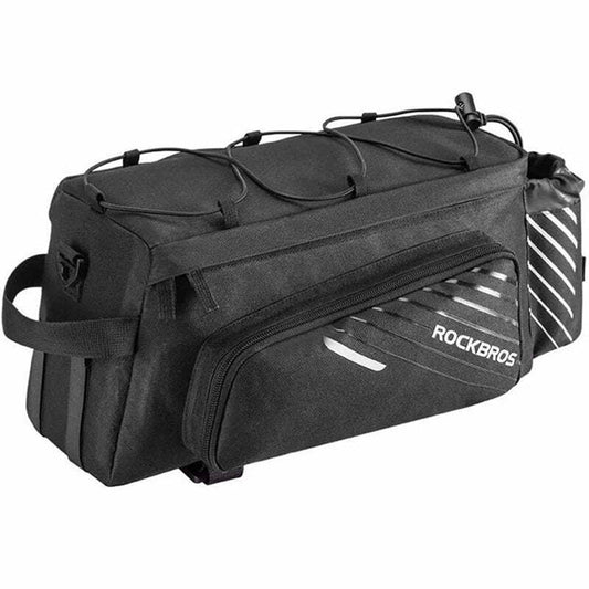 ROCKBROS Bicycle trunk bag with pockets and reflectors - black