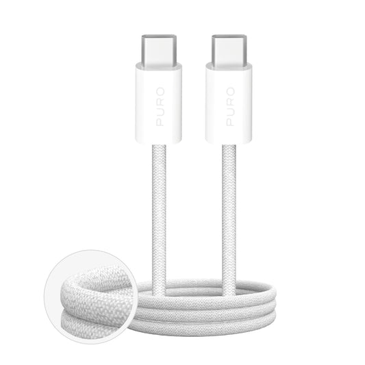 PURO Braided USB-C cable Fabrik 60W 3m - white