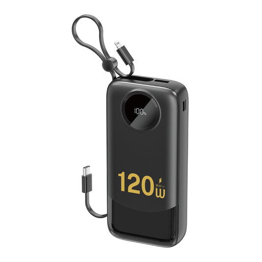 DUDAO 20000 mAh K13Pro USB-A USB-C Powerbank with USB-C iPhone Lightning Cables - Black