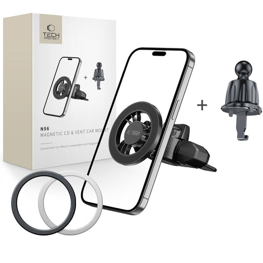 Tech-Protect Car holder for a smartphone mounted to the MagSafe N56 CD slot - black