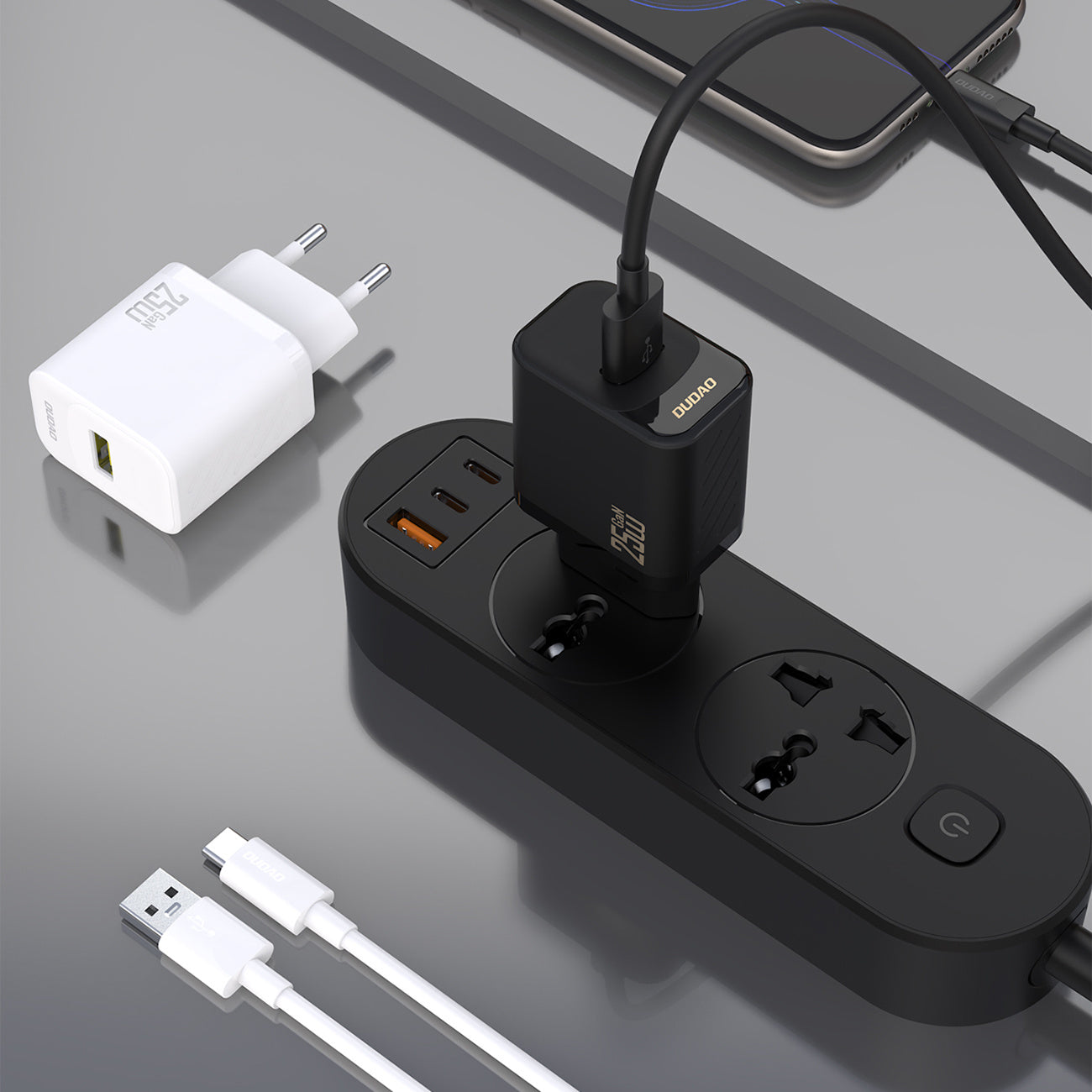 DUDAO GaN wall charger with USB-C cable 1m 65W - black – image 20