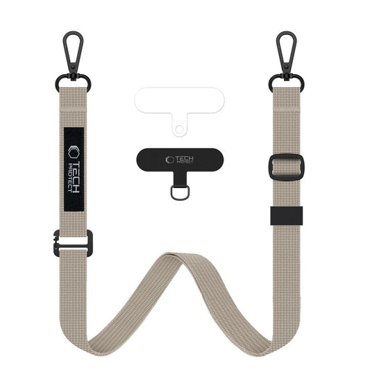 Tech-Protect Smartphone lanyard around neck and wrist - beige