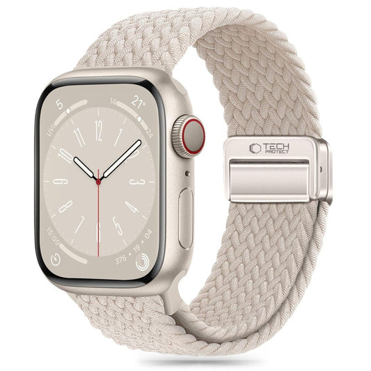 Tech-Protect Nylonmag nylon strap for Apple Watch 4/5/6/7/8/9/SE/Ultra 1/2 42/44/45/49 mm - beige