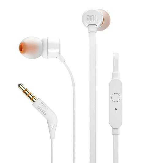 JBL JBL T110 in-ear wired headphones with 3.5mm mini jack - white
