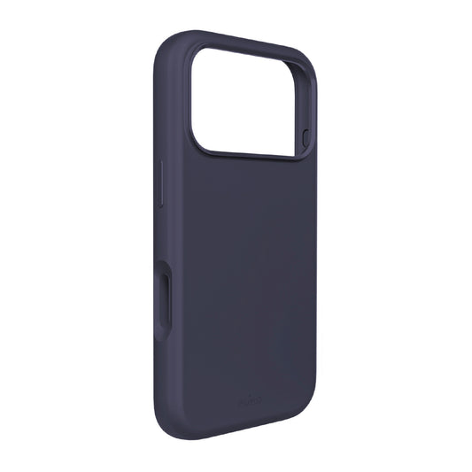 PURO Silicone Case with Camera Protection and Aluminum Buttons for iPhone 17 Pro MagSafe - Dark Blue