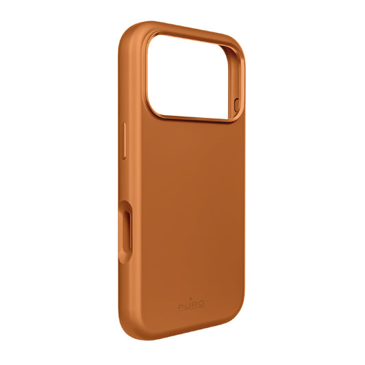 PURO Silicone Case with Camera Protection and Aluminum Buttons for iPhone 17 Pro MagSafe - Orange