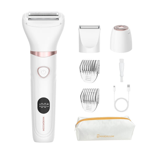 MAXGROOM Women's 3in1 waterproof trimmer for body, face, bikini, white - set