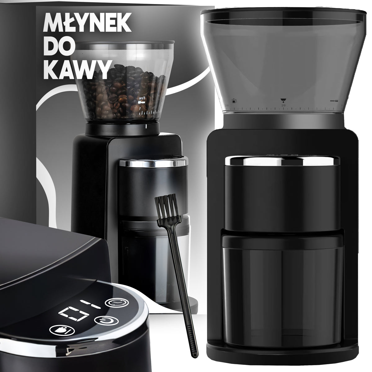 RTO 180W Automatic Electric Burr Coffee Grinder + 52 Grind Settings – image 4