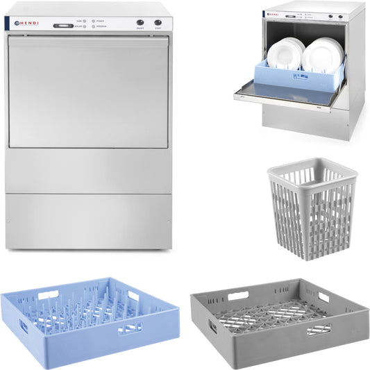 Hendi Bar dishwasher fast and economical + basket dispenser 50x50cm 400V