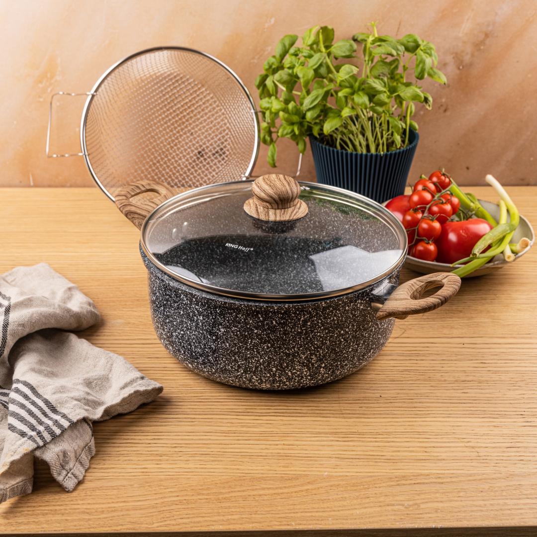 24 cm / 4 L French fry pot with basket and lid, Kinghoff KH-1985 - Carlat