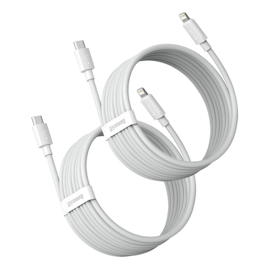 2x Simple Wisdom iPhone Lightning cable - USB-C 20W 1.5 m - white - Carlat