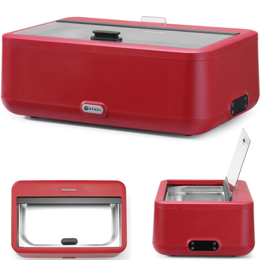 Hendi UNIQ 35-85 C 700 W electric food warmer - red