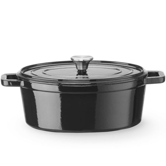 Hendi Enameled oval cast iron pot 4.4 l 365x290x115 mm