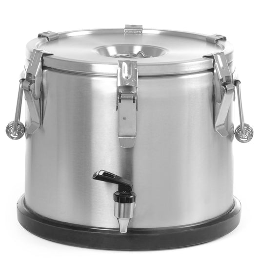 Hendi Thermal container steel thermos with tap for transporting food 15L - Hendi 710135