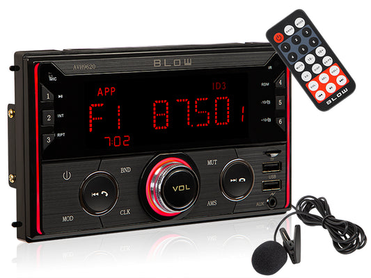 78-335# AVH-9620 2-DIN Car Stereo with RDS, RGB, MP3, USB, microSD, and Bluetooth - Carlat