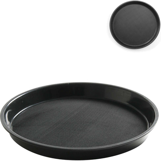 Hendi Anti-slip, resistant, round waiter tray with edge, diameter. 36cm - black