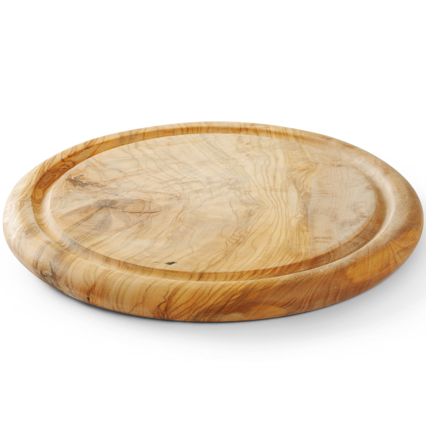 A board for serving meats, cheese and snacks, made of olive wood, round, diameter. 260mm - Carlat