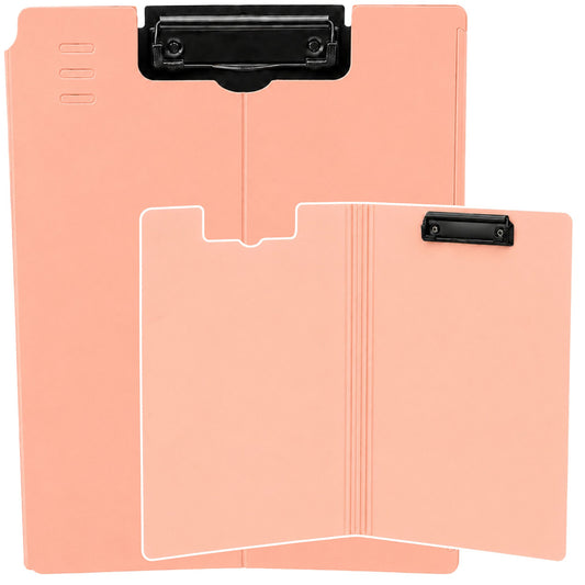 A4 Plastic Office Pad with Cover and Metal Clip, Pink - Carlat