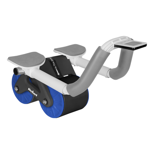 Abdominal exercise tool with timer, AB Roller Wheel AB-3, black and blue, REBEL ACTIVE - Carlat