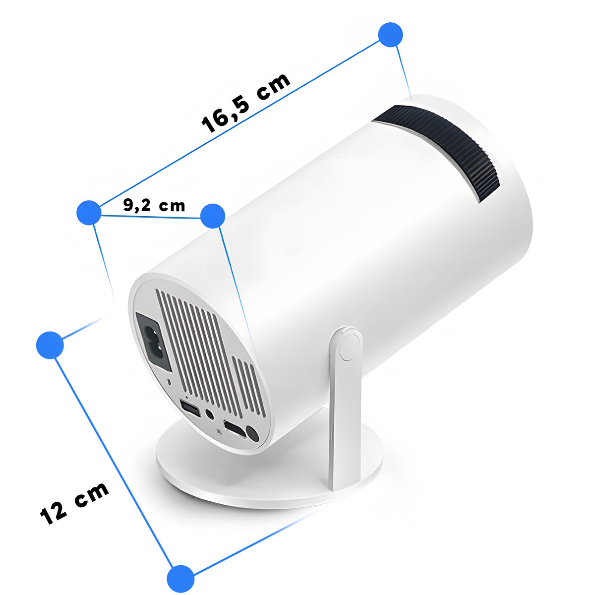Android TV Projector, Wi-Fi, Full HD, Portable, Smart, Rotating Speaker - Carlat