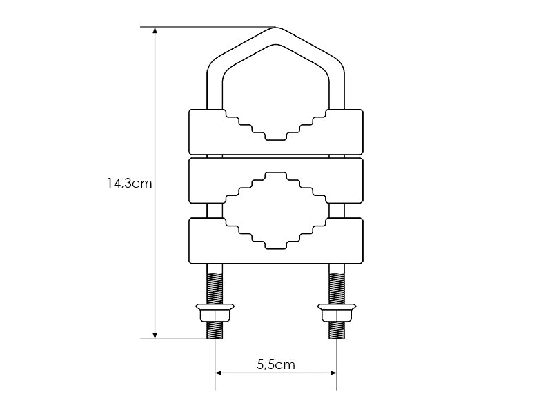 Blow Antenna mounts – 76-931# Cable clamp for connecting 6x15 cm poles – image 2