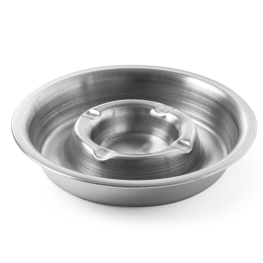 Ashtrays – Ashtray with ash gutter, stainless steel, dia. 160mm - Carlat