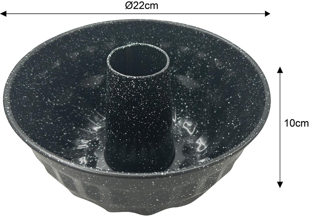 Baking pan, metal, round with a hole, nonstick coating, black, 22 cm in diameter, Klausberg, KB-7839 - Carlat