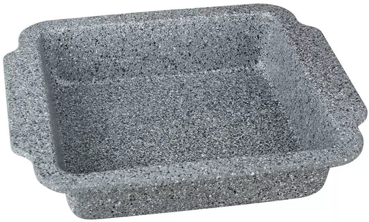 Baking pan, sheet metal, gray marble pattern, 23x23 cm, Klausberg - Carlat