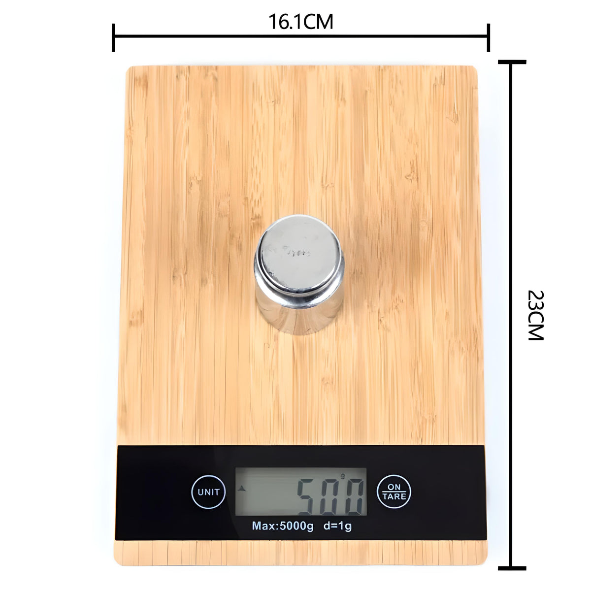 Bamboo Electronic Touchscreen Kitchen Scale, 5 kg, 1 g - e653 - Carlat