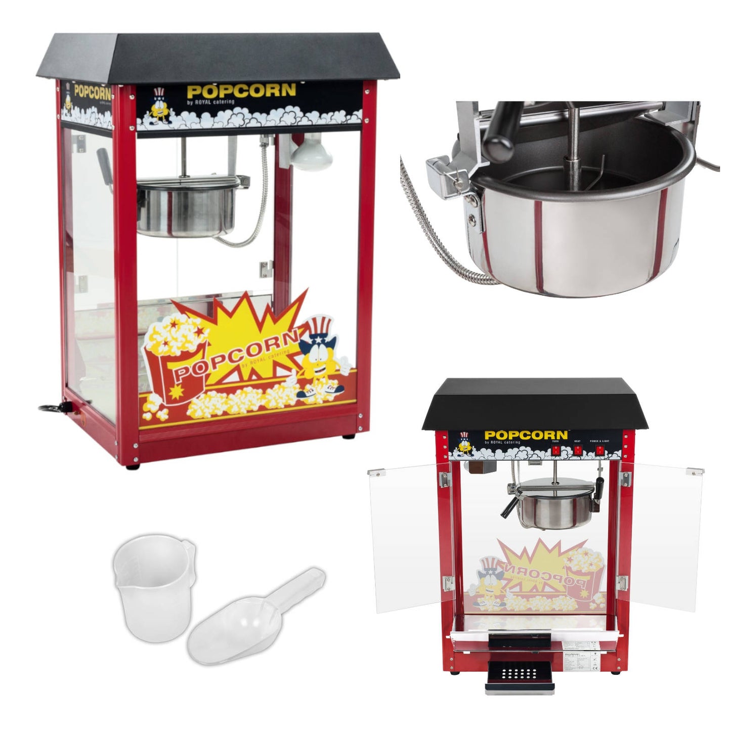Bar popcorn machine with black roof - Carlat