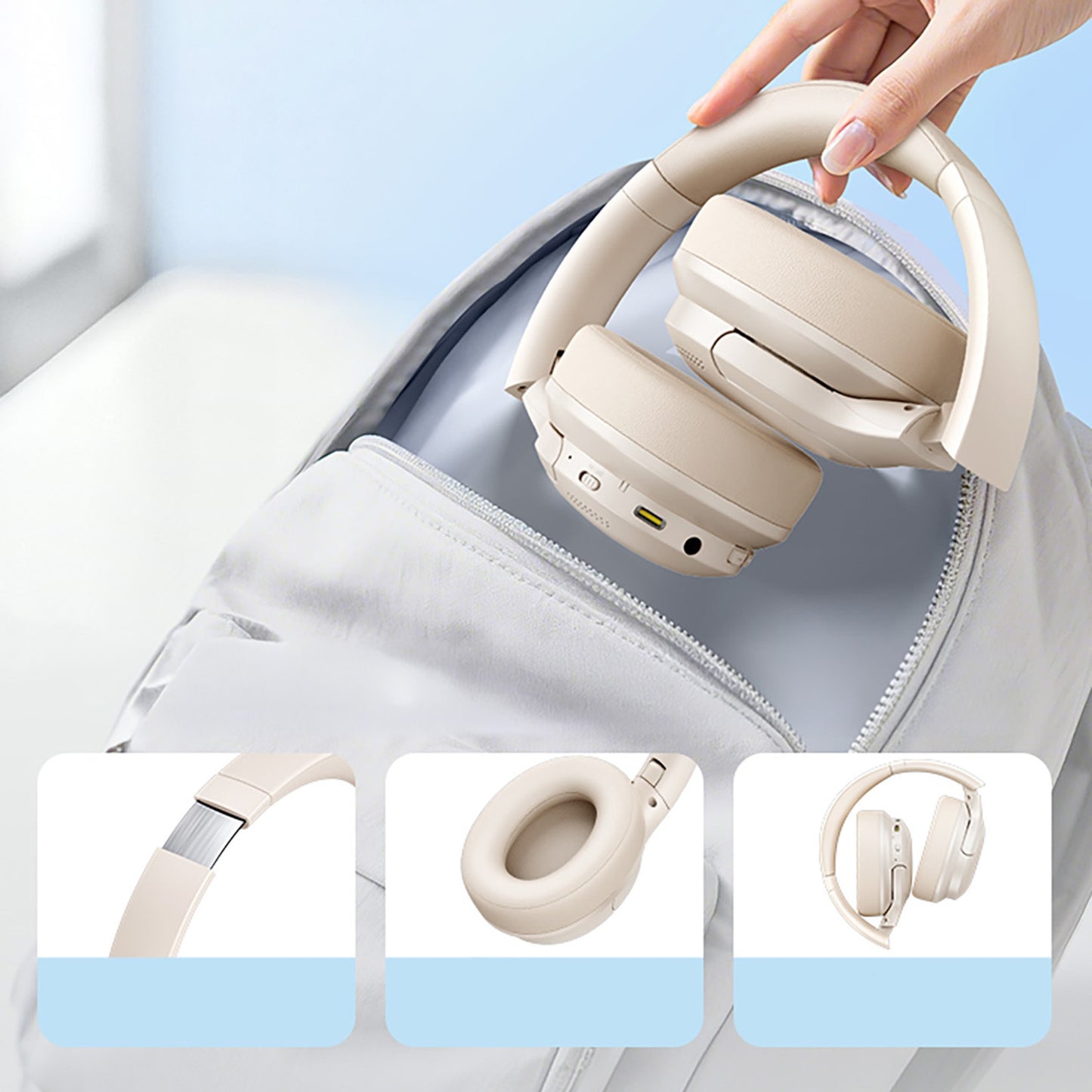 Bass BH1 Lite Bluetooth on-ear wireless headphones - white - Carlat
