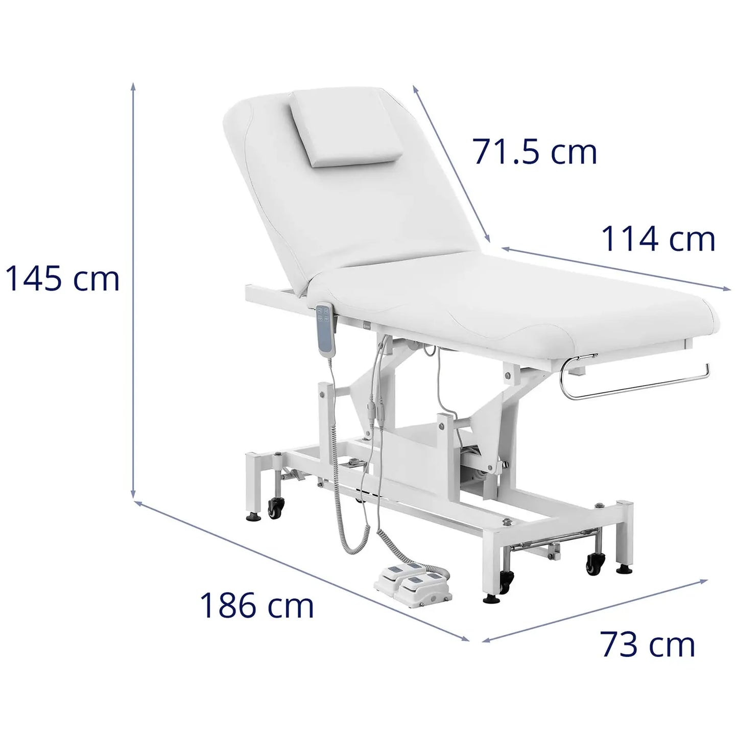 Bed, electric massage table, 2 motors, 200 kg LYON - white - Carlat